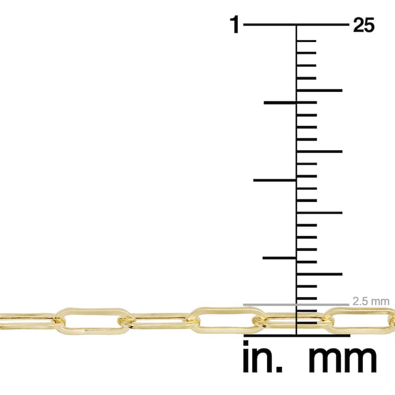 14k Yellow Gold Paperclip Chain Anklet (2.5 millimeters, 10 inches)