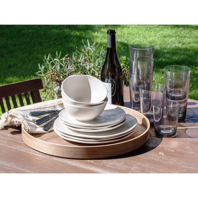 Abode Homewares by TarHong Organic Coupe Wheat Off White PP 12pc Dinnerware Set