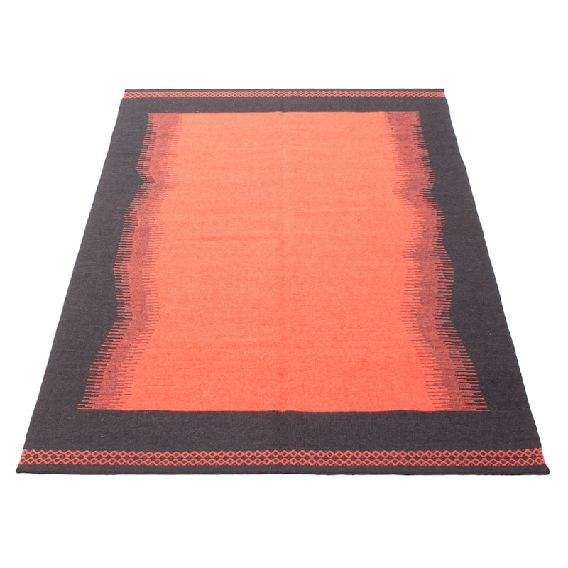 ECARPETGALLERY Flat-Weave Ankara FW Red Wool Kilim - 5'3 x 7'7