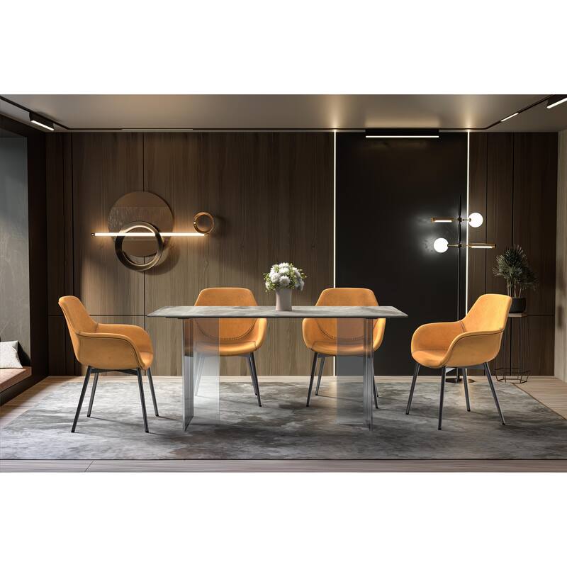 Kova Rectangular Dining Table with Sintered Stone/Glass Top