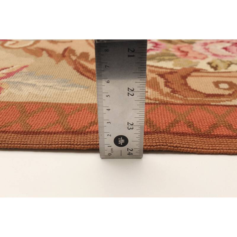 ECARPETGALLERY Flat-Weave Dynasty Beige Cotton Tapestry Kilim - 5'7 x 8'7