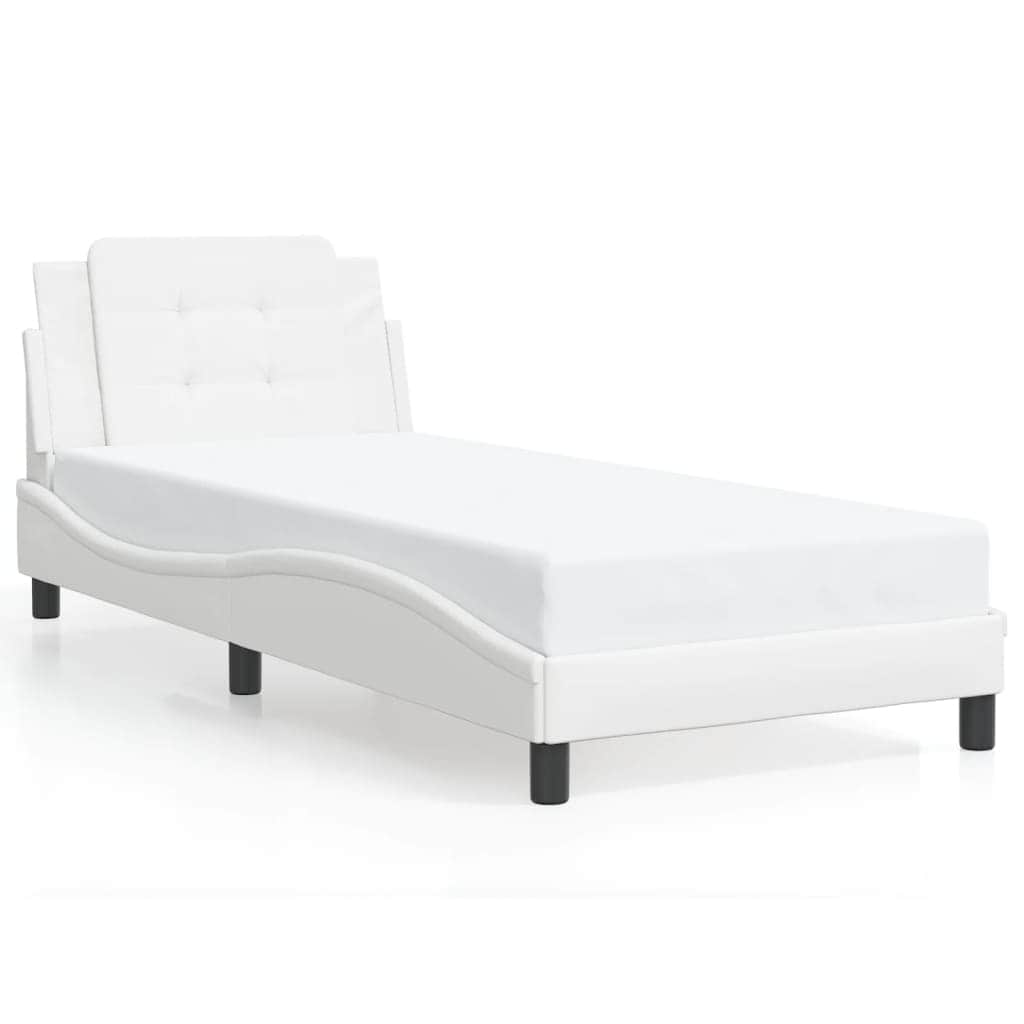 vidaXL Bed Frame with LED Light Platform Base Bedroom Furniture Faux Leather
