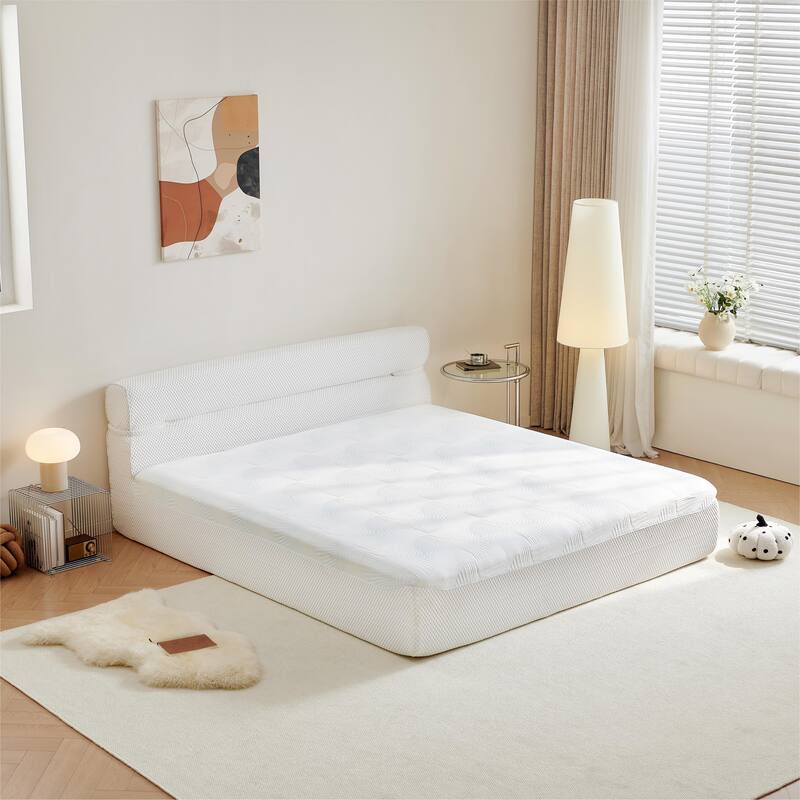 15 Inch Full Size All-in-One Mattress & Bed Frame with Cooling Fabric, Pressure Relief, Motion Isolation, No Assembly Required