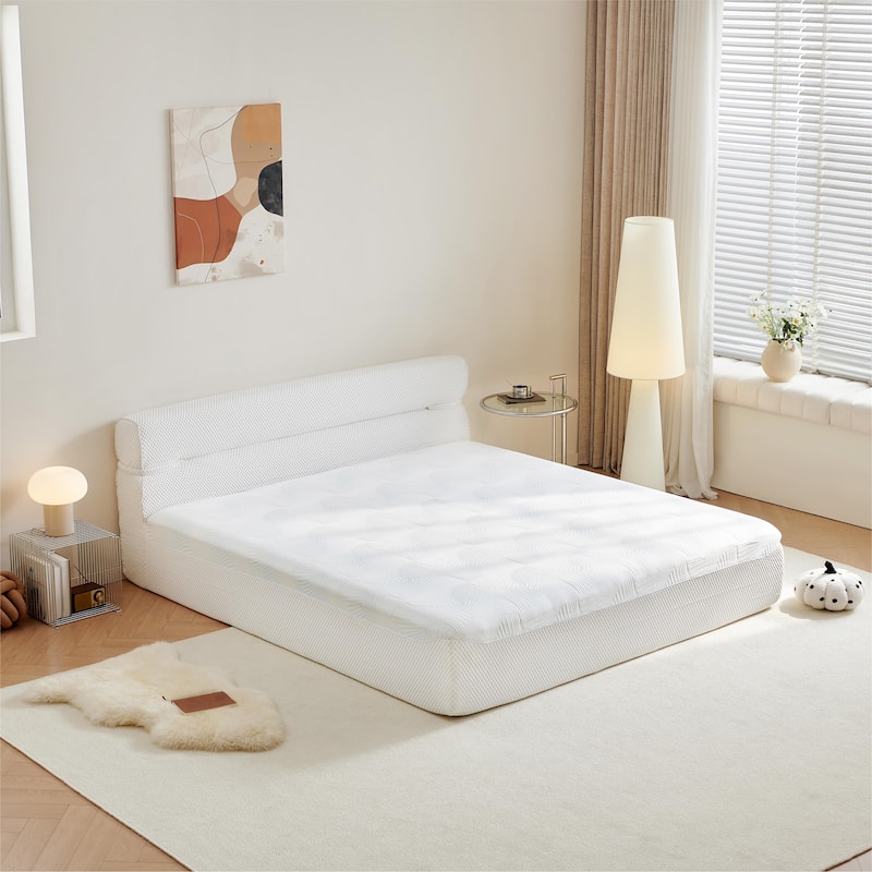 15 Inch Queen Size All-in-One Mattress & Bed Frame with Cooling Fabric, Pressure Relief, Motion Isolation, No Assembly Required