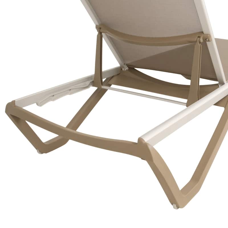 Furnish Theory Seabreeze Deck Patio Sunloungers Lounge Chairs Outdoor Chaise Lounges (Various Frame & Mesh Colors; Set of 2)