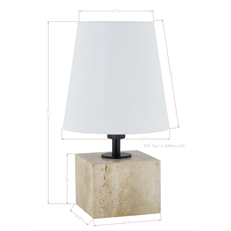 Glenn 18" Table Lamp with Linen Shade, Beige