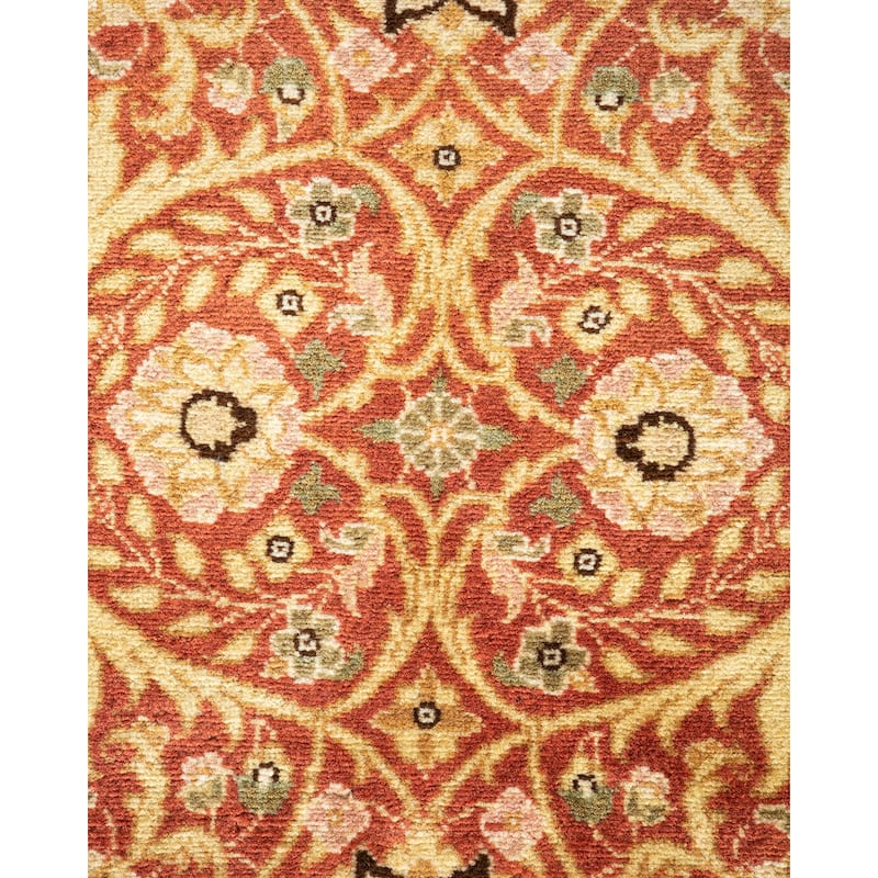 Overton Hand Knotted Wool Traditional Oriental Pink Area Rug - 8' x 10'