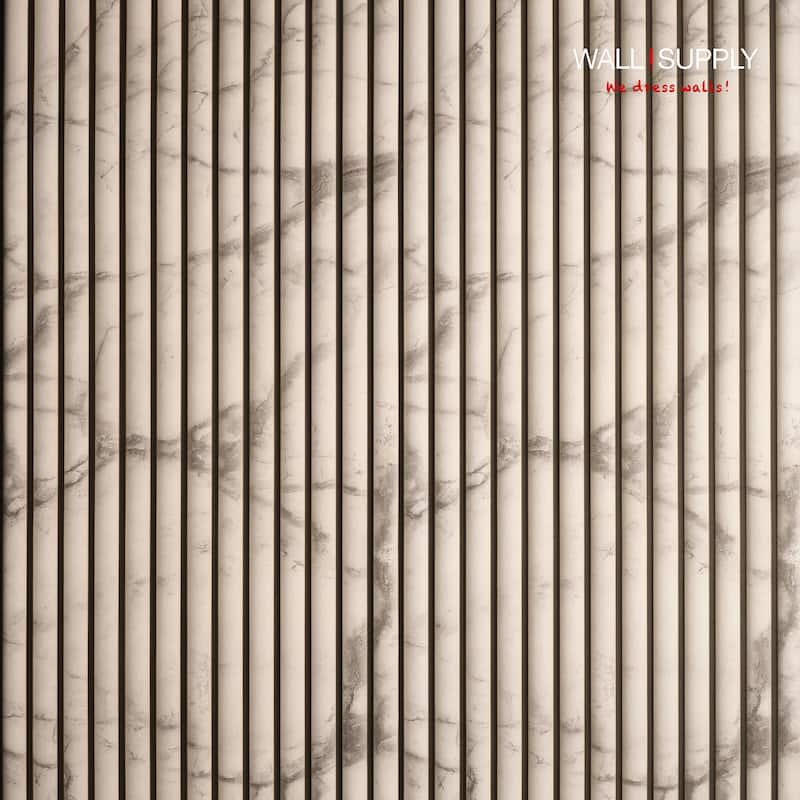 Wall!Supply Ultralight Linari Round HD Printed Wall Panel - 3D EPS Foam Wall Panels - Set of 4 Panels (24.97 sq ft) - Marble White