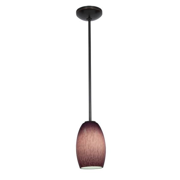 slide 2 of 2, Access Lighting Chianti Bronze Integrated LED Rod Pendant, Purple Cloud Shade