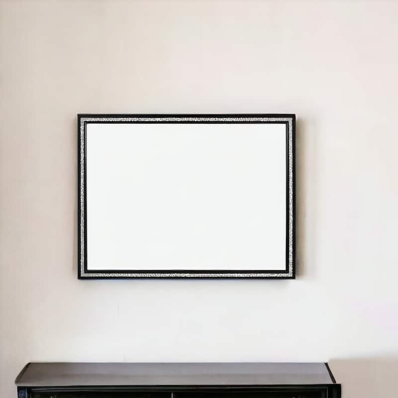 HomeRoots 35" Black Wood Framed Mounted Dresser Mirror - 46' X '35' X '1 - 46' X '35' X '1 - Black