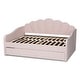 preview thumbnail 6 of 12, Timila Modern and Contemporary Light Pink Velvet Fabric Upholstered Queen Size Daybed with Trundle