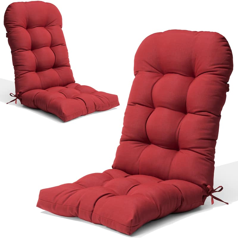 Adirondack Style Patio Outdoor Chair Cushion for Adirondack Chair or Lounge Rocking Chair - See picture - 2-Piece, CHILI