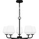 preview thumbnail 1 of 4, Nielson Five Light Chandelier Matte Black