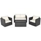 preview thumbnail 23 of 23, Gymax 4PCS Rattan Patio Conversation Set Outdoor Furniture Set w/