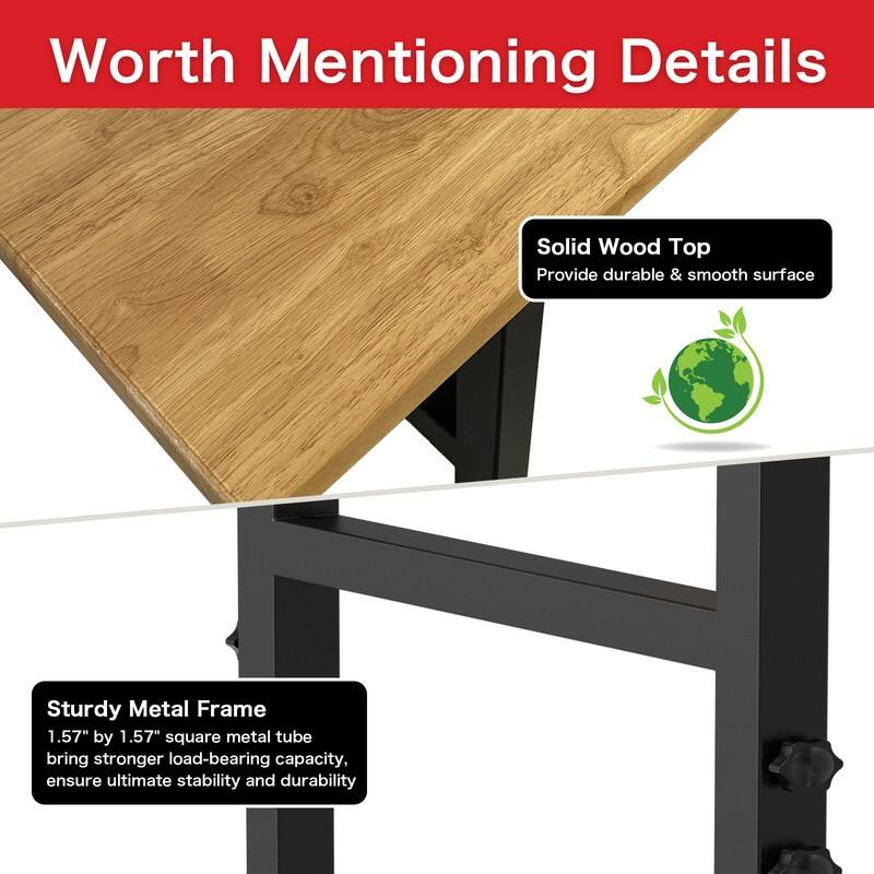 Adjustable Work Bench Wood Top Garage Workbench with Power Outlet