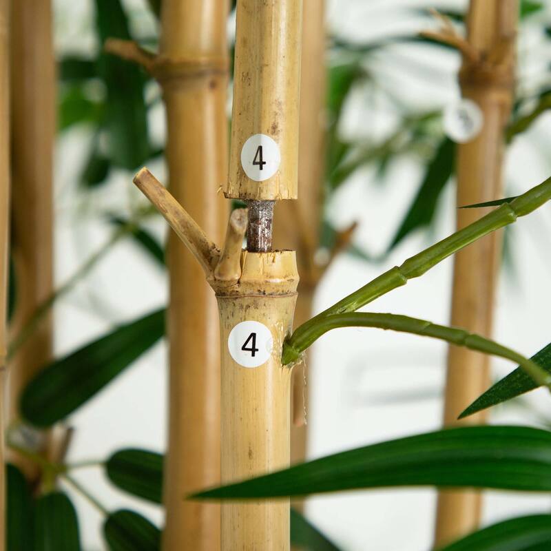 11' Artificial Bamboo Tree with Real Bamboo Trunks - Green