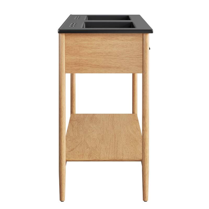 Zaire 18"/24"/30"/36"/48" Bathroom Vanity with Black Sink Top