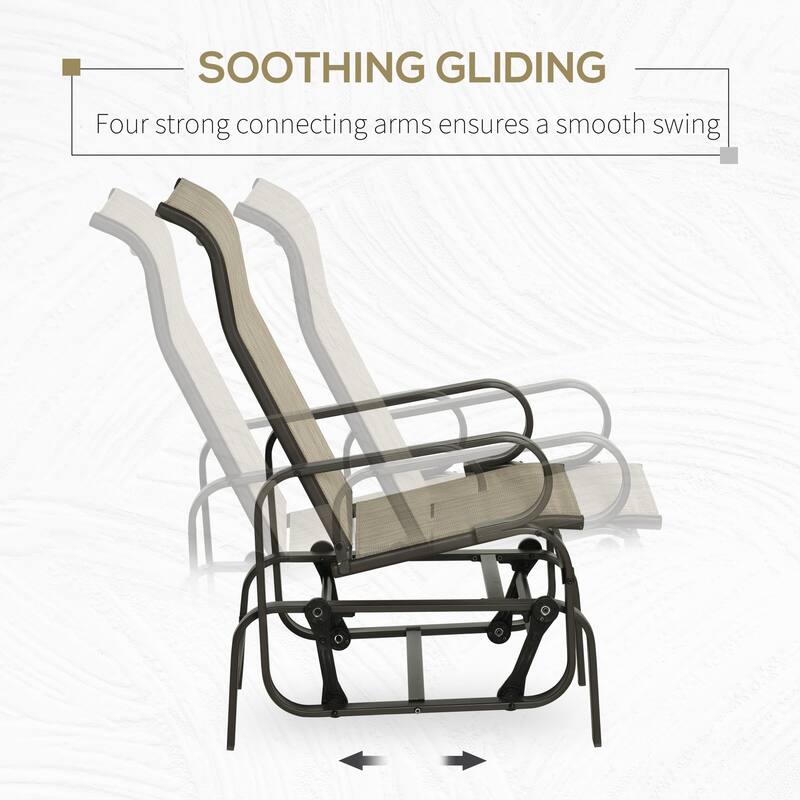 Outdoor Patio Glider Chair with Smooth Rocking Mechanism & Lightweight Construction
