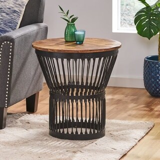 Curated visual reference: Visual Reference: Modern Industrial Style Side Table With Mango Wood For Living