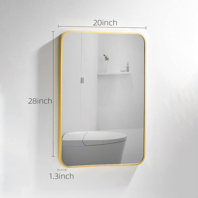 20 in./ 24 in. Rectangular Framed Wall Mounted Bathroom Mirror