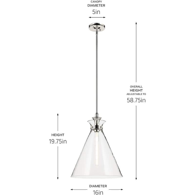 Kichler 52775CLR Laria 16" Wide Pendant