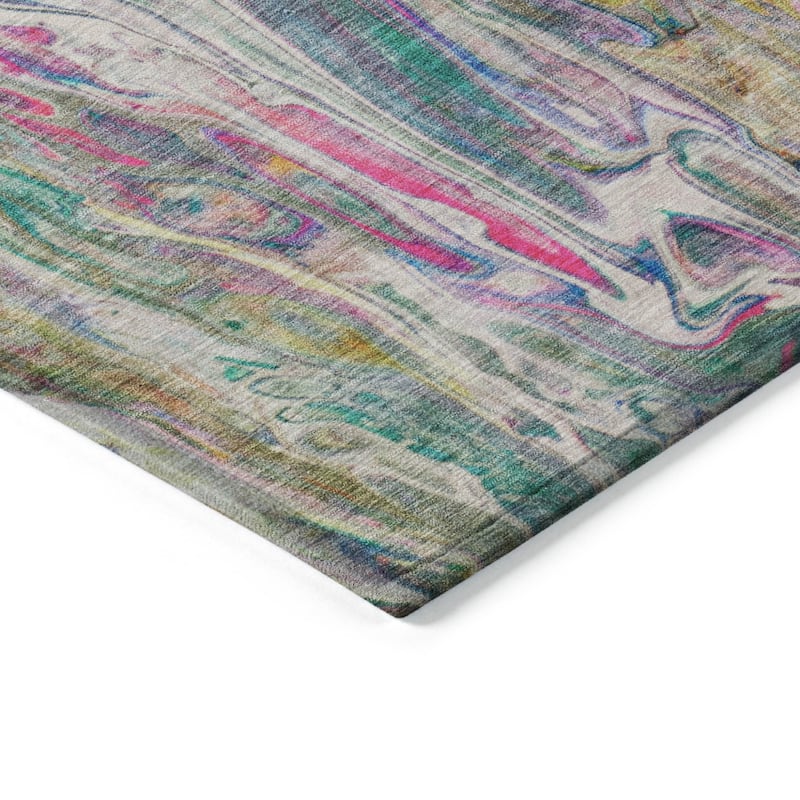 HomeRoots Abstract Contemporary Rectangle Outdoor Rug