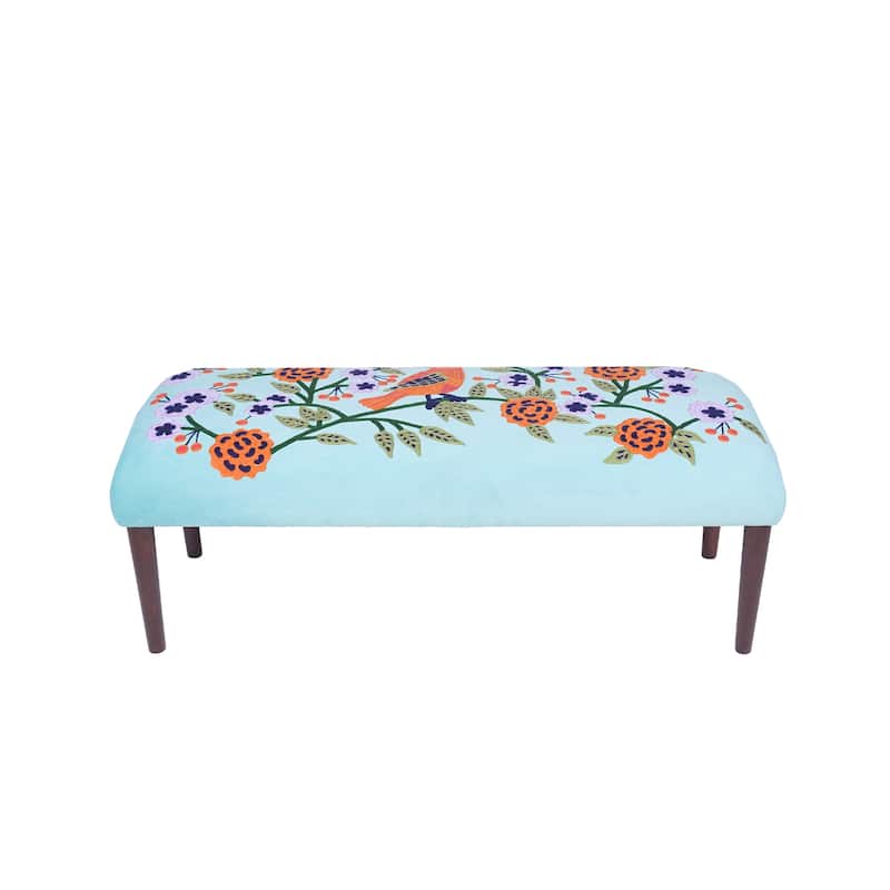 Nico Upholstered Accent Bench Indoor Entryway Bench by Sevita - 47" L x 16" W x 18" H