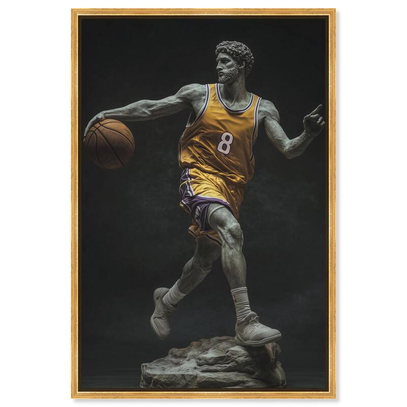 Basketball Yellow Uniform Canvas by Art Remedy - Gold - 24" x 36"