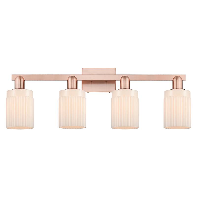Innovations Lighting 716-4W-11-32 Hadley Vanity Hadley 4 Light 32" - Antique Copper / Matte White