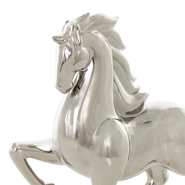 Gold or Silver Ceramic Prancing Horse Sculpture - Bed Bath