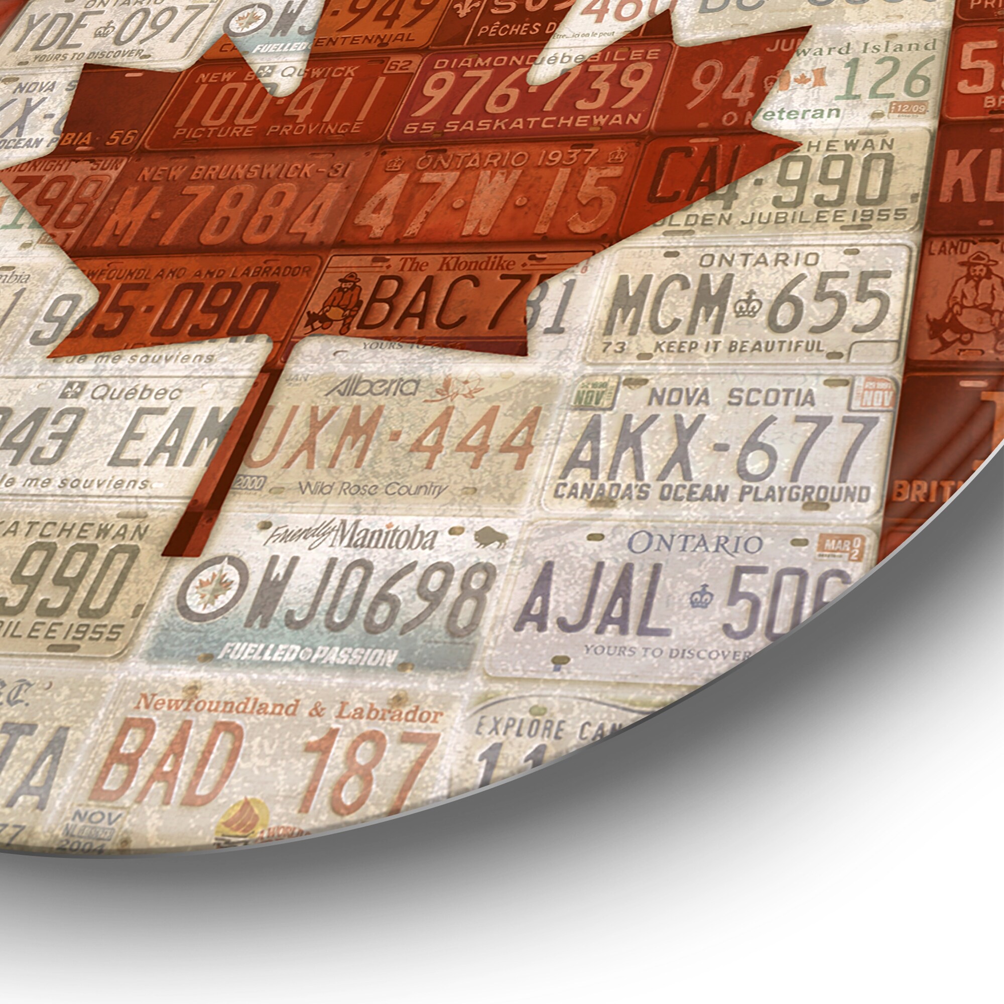 Designart Canada License Plate Flag Metal Wall Art Traditional Decor-image