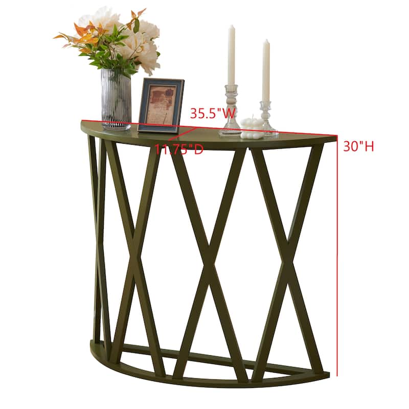 Vienna Collection Wood Side Table with X-Base or Half-Moon Design