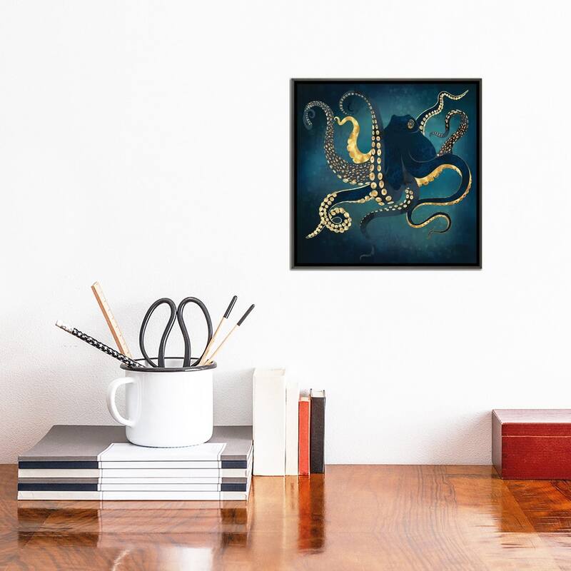 iCanvas "Metallic Octopus Iv" by SpaceFrog Designs Framed