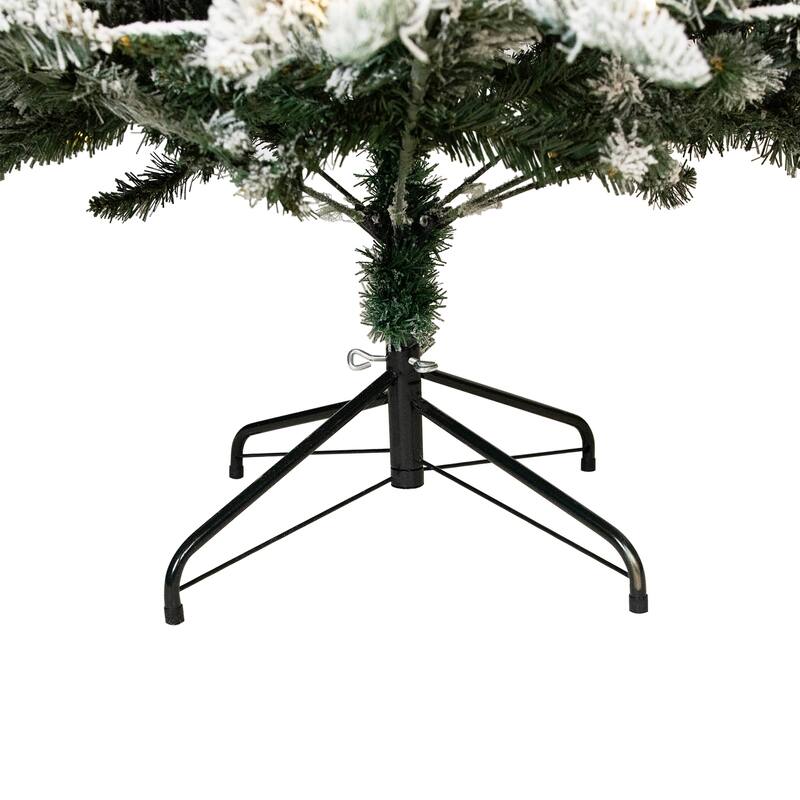 6.5' Flocked Slim Nordmann Fir Artificial Christmas Tree Clear LED - 6.5 Foot