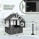 preview thumbnail 3 of 13, Kids Wooden Outdoor Playhouse with Lemonade Stand, Split Door for Kids Ages 3-8 - N/A