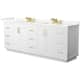 Option White / Giotto Quartz Top / Brushed Gold Hardware
