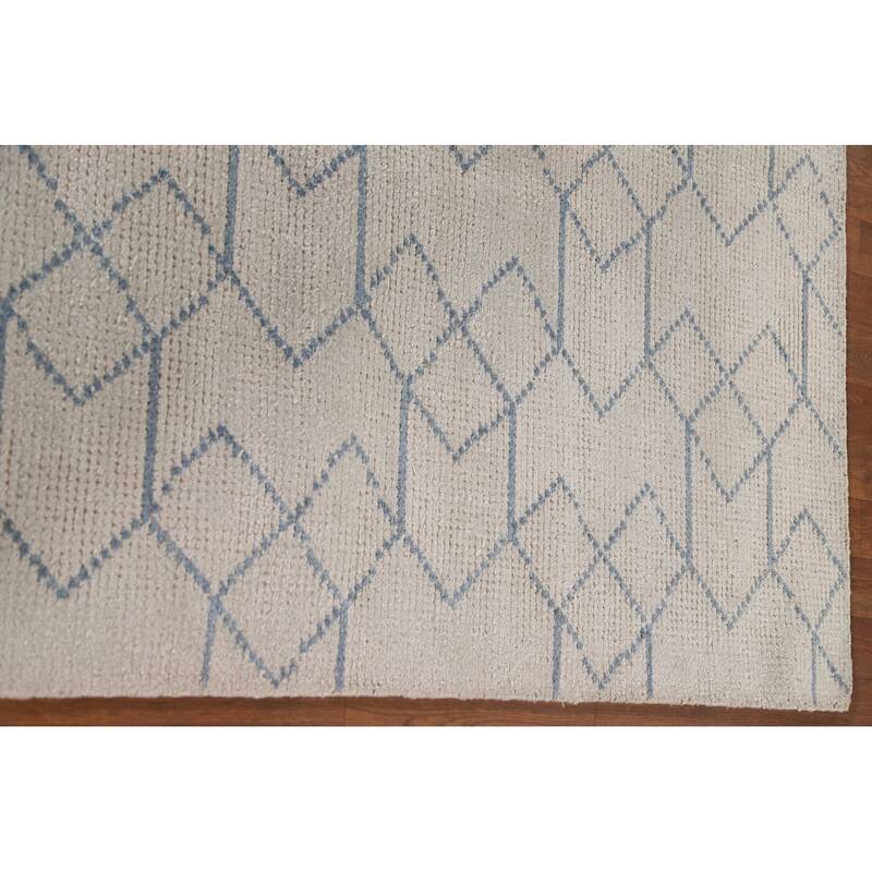 All-Over Moroccan Indian Area Rug Hand-Knotted Wool Carpet - 5'0"x 7'11"