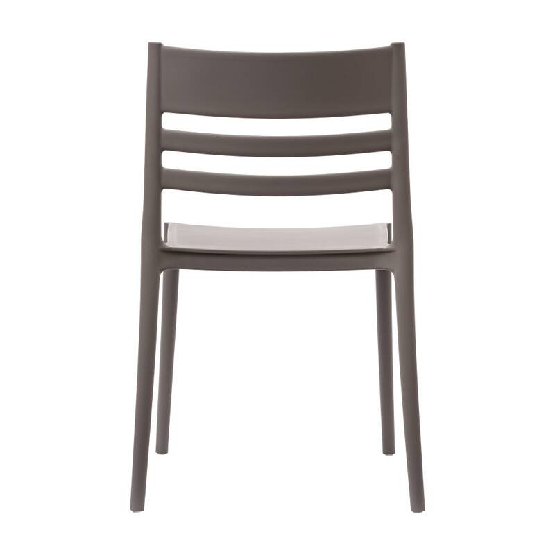 Commercial All-Weather Resin Patio Stack Chair with Slatted Backrest - 19.75"W x 20.75"D x 31.75"H