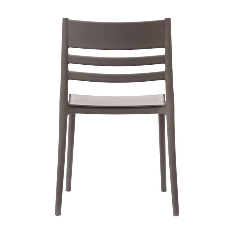 Commercial All-Weather Resin Stack Chair with Slatted Backrest-Set of 2 - 19.75"W x 20.75"D x 31.75"H