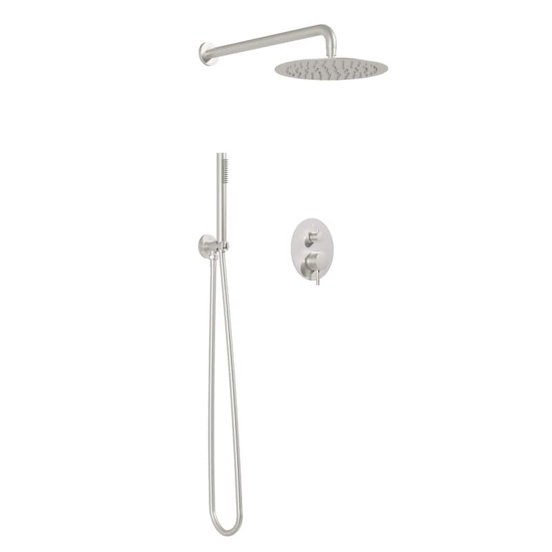 10 in. Shower System Shower Head With Hand shower And Pressure Balance Valve,Brushed Nickel