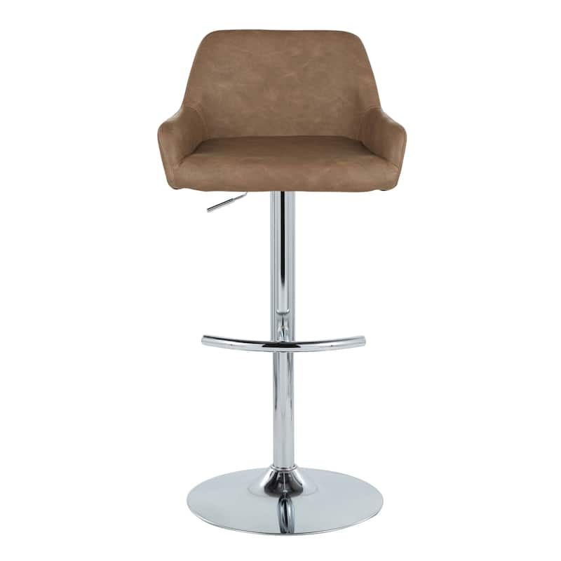 Silver Orchid Galotti Adjustable Bar Stool with Rounded T Footrest (Set of 2)