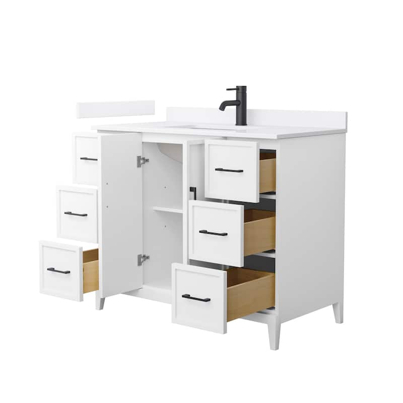 Elan 42-inch Single Vanity, Single Hole Quartz Top