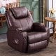 preview thumbnail 9 of 46, MCombo Manual Swivel Glider Rocker Recliner Chair with Massage and Heat, Faux Leather 8031