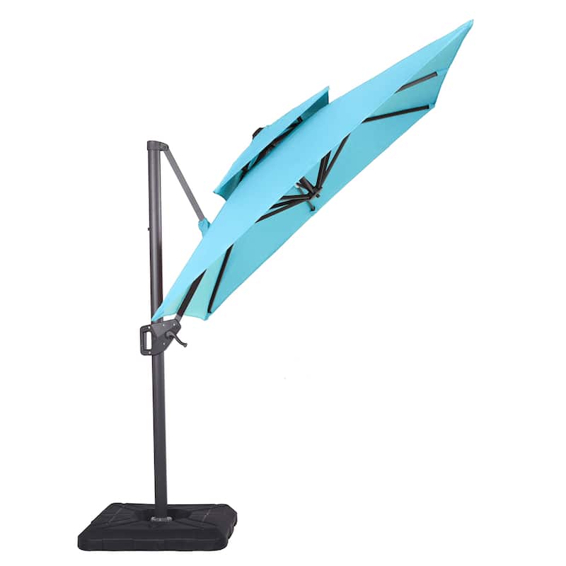 Furniture of America Aires 8-foot Steel Square Cantilever Offset Tilt Roma Umbrella