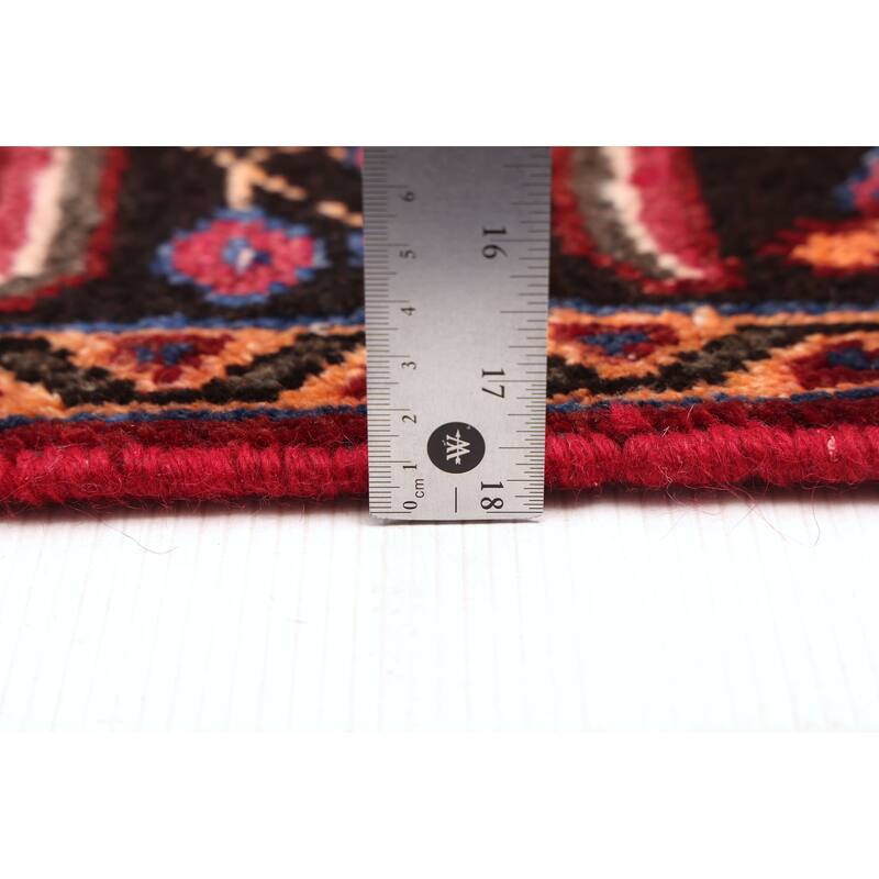 ECARPETGALLERY Hand-knotted Anatolian Vintage Dark Red Wool Rug - 3'7 x 10'1