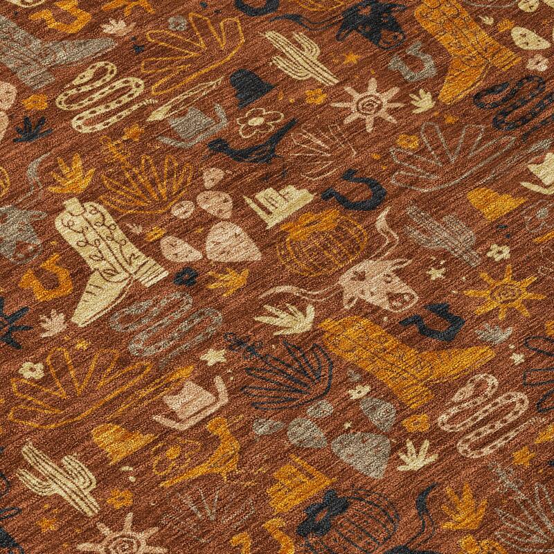 Machine Washable Indoor/ Outdoor Cowboy Dallas Chantille Rug