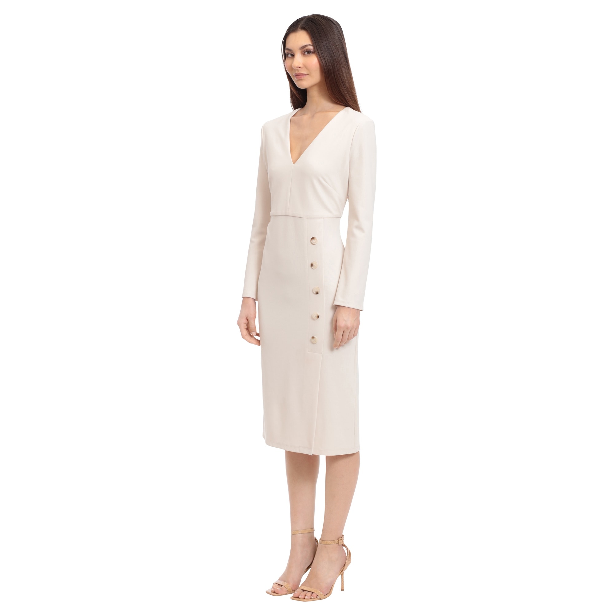 maggy london long sleeve dress Maggy London Long Sleeve Dress with Pearl and Rhinestone Neck