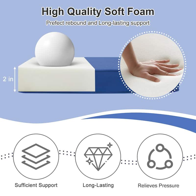 Aoodor Outdoor Chair Cushion Soft and Fade-resistant Polyester Set of 2 - 18''x19''