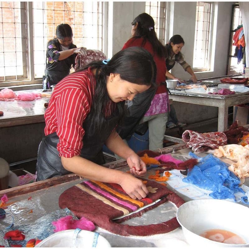 Handmade Wild Woolies Felt Bird Garden Ornament - Bluebird (Nepal)