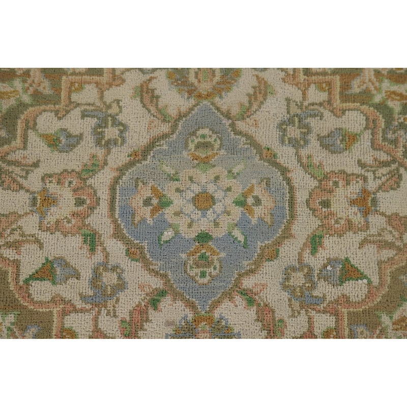 Traditional Kashan Distressed Vintage Persian Rug Handmade Wool Carpet - 9'4" x 13'1"